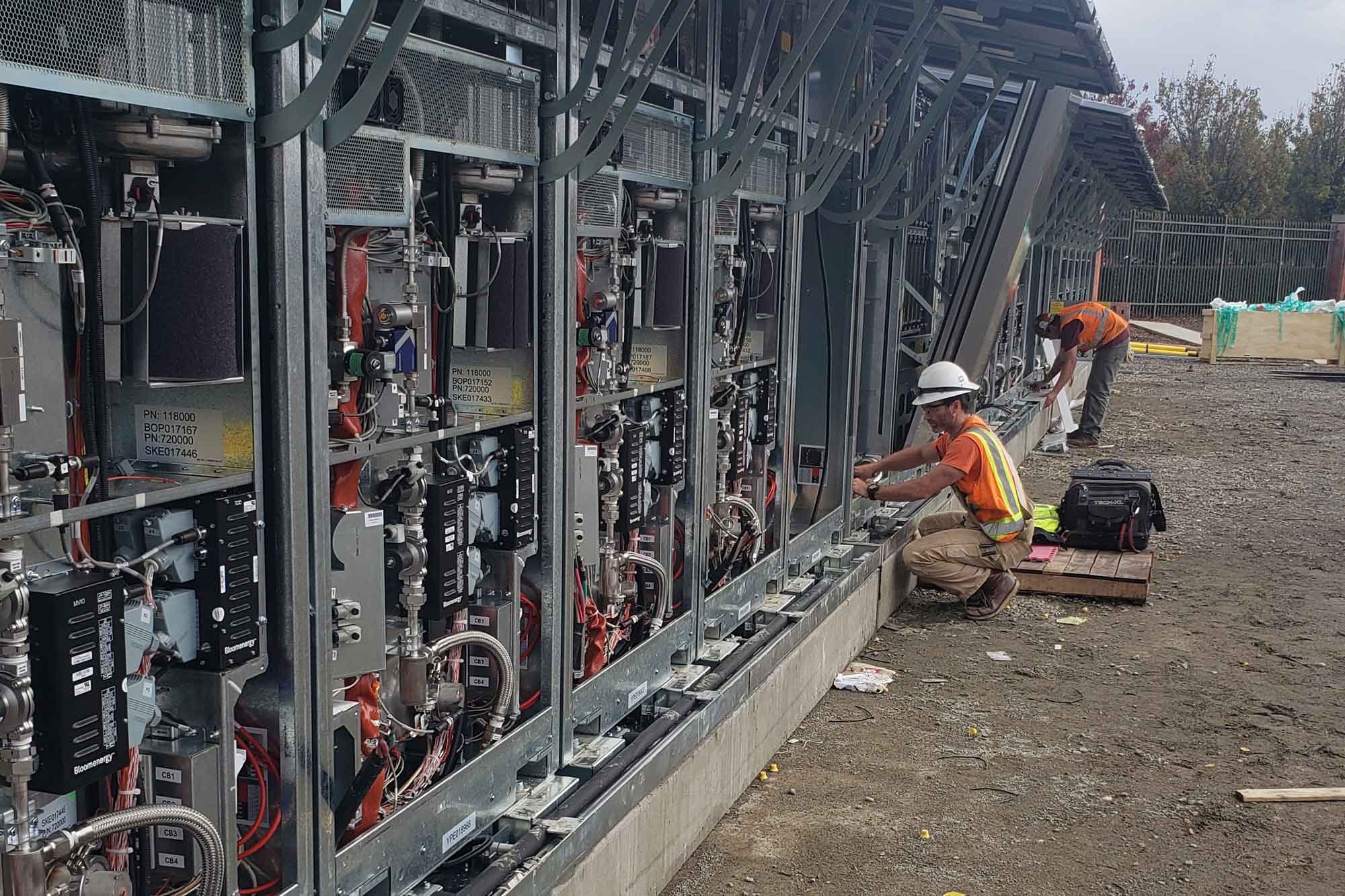 electrician working on conduits